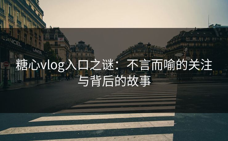 糖心vlog入口之谜：不言而喻的关注与背后的故事